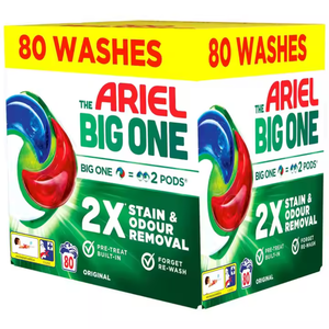 Cápsulas de Detergente para Ropa Ariel Big One Non Bio, Paquete de 80 Cápsulas - Product Image 2