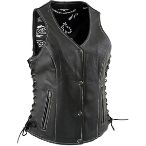 Chaleco de Motocicleta Impermeable de Mezclilla Premium para Mujer Samroz Sports, con Relleno de Algodón, Bordado 3D y Ajuste Lateral con Cordones - Product Image 4
