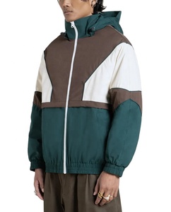 Chaqueta cortavientos informal de la mejor calidad para exteriores, con logotipo personalizado, bloques de color, cremallera y capucha, para mujer. - Product Image 3