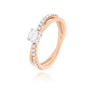 Anillo de compromiso de oro rosa con diamante de corte brillante redondo, diamante cultivado en laboratorio, joyería clásica para mujer - Product Image 2
