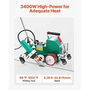 Soldadora de Aire Caliente para Techos de Alta Potencia 3400W 220V, para Plástico PVC TPO, Ancho de Soldadura de 1.57 Pulgadas, Espesor de 0.04-0.08, Máquina de Soldar de 6 Pulgadas - Product Image 2