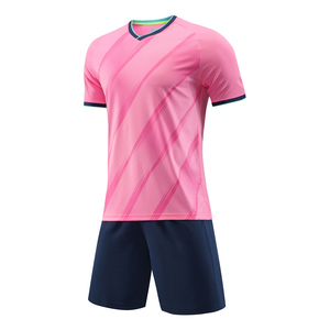 Vente flash - Uniforme de football unisexe pour adultes à manches courtes avec nom d'équipe personnalisé, 100% polyester, impression par sublimation de haute qualité, extensible - Product Image 5