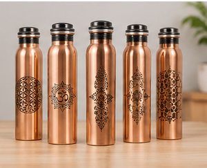 <b>Copper</b> Water <b>Bottle</b> With Lid Bohemian Design Portable Travel Drinkware - Product Image 3