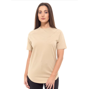 Camiseta Básica de Cuello Redondo para Mujer, Corte Regular, Algodón Liso, Nuevo Estilo Premium, Transpirable, con Impresión de Logotipo Personalizada - Product Image 4