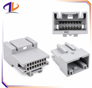 Conector Eléctrico Automotriz de 16 Pines Macho/Hembra, Carcasa de Nylon Gris Cobre para Cableado del Módulo de Control del Vehículo - Product Image 1