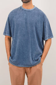 Camiseta Vintage Lavada para Hombre al por Mayor, Estilo Oversize con Lavado Ácido, Precio de Fábrica OEM ODM, Logotipo Personalizado, Algodón Liso - Product Image 3