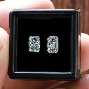 พลอยสีขาว D คัลเลอร์ VVS1 ทรงเอเมอรัลด์ ผลิตในห้องปฏิบัติการ พร้อมเจาะด้วยเลเซอร์ ราคาขายส่ง แบบเม็ดเดี่ยว สำหรับทำเครื่องประดับ - Product Image 5