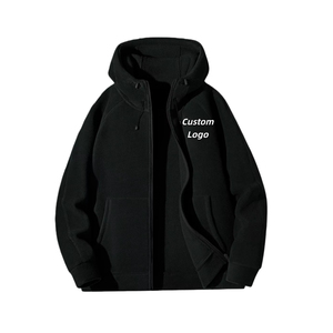 Sweat-shirt à capuche zippé pour homme, personnalisé avec logo, en molleton de coton, coupe décontractée, style streetwear, idéal pour l'automne, à prix abordable - Product Image 5