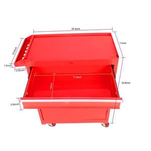 Detachable Red 5-Drawer Tool Chest with Bottom Cabinet and 1 Adjustable Shelf - Product Image 5