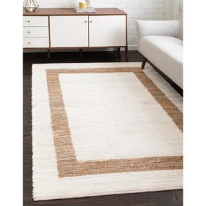 Tapis de sol de qualité supérieure, écologique, en jute, durable, naturel, antidérapant, réversible, adapté aux animaux domestiques, à motifs géométriques, pour salons et chambres à coucher - Product Image 6