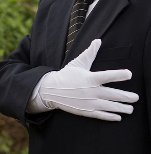 Guantes de Algodón Blancos para Hombre, 2 Pares, Guantes Formales para Esmoquin, Uniforme de Desfile, Guardia de Honor - Product Image 5