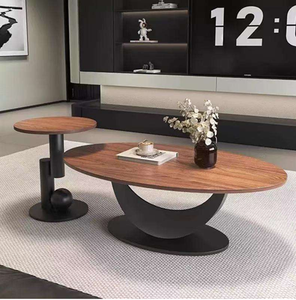 Mesa de Centro de Aluminio con Acabado Dorado, Tapa de Vidrio Transparente, Ecológica, de Primera Calidad, Nueva Llegada para Cafetería - Product Image 3