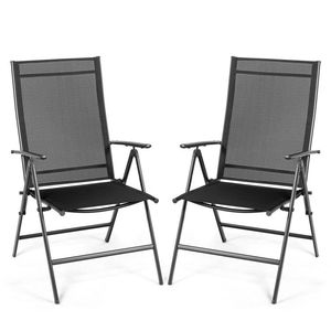 <b>Set</b> of 2 Adjustable Portable Patio <b>Folding</b> <b>Dining</b> Chair Recliners Comfortable Outdoor Furniture for Home Use - Product Image 1