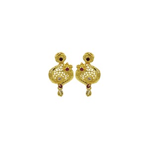 Ensemble de colliers en or rempli de 14K, 18K, 24K avec pierres AD et rubis, design traditionnel, vente en gros - Product Image 6