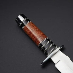 Cuchillo Bowie de Hoja Fija de Acero Inoxidable Pulido de 11 Pulgadas, Estilo Vikingo, Hecho a Mano, con Mango de Micarta y Espiga Completa - Product Image 4