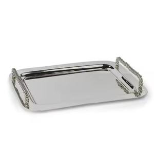 Plateau de service en métal moderne pour célébrations, présentoir élégant pour desserts et boissons, idéal pour anniversaires et événements d'entreprise - Product Image 4