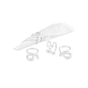 Anillos de Servilleta Huecos de Latón Plateado para Boda, Modernos, Ecológicos, Duraderos, Accesorios Decorativos para Mesa, Porta Servilletas, Precio Bajo - Product Image 1