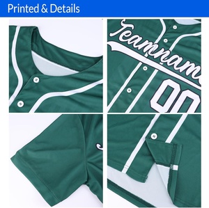 Sublimación personalizada Mens Béisbol Softball Uniforme Usar botón abajo Jersey de béisbol para la venta - Product Image 5