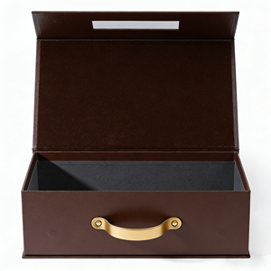 Caja de Regalo Magnética Plegable Rígida de Lujo Negra Personalizada, Empaque de Cartón Plegable Grande con Asa - Product Image 2
