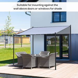 Gazebo da Giardino 10x9.5 per Esterni con Telaio in Acciaio Verniciato a Polvere Grigio e Tettoia in Poliestere per Cortile o Parete - Product Image 6
