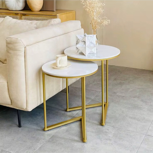 Luxury Iron <b>Nesting</b> <b>Table</b> Set With <b>Marble</b> Top For Living Room Bedroom Office Decorative Furniture - Product Image 1