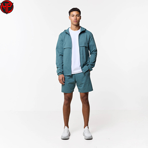 Custom Nylon Jacket Set 2-Piece Streetwear Outdoor <b>Zip</b>-Up Set for Men Streetwear Windbreaker Shorts Set - Product Image 4
