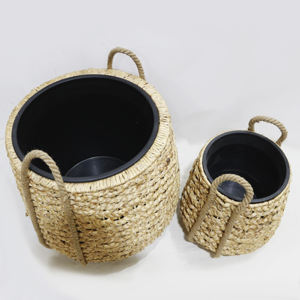 Eco-Friendly <b>Seagrass</b> Woven <b>Baskets</b> With Handle, Storage Containers For <b>Laundry</b> & Home Use - Product Image 2