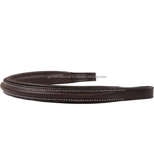 Leather Horse Brow Band for English Bridle Soft Padded Designer Fancy <b>Stitched</b> Equestrian Horse Racing Brow Band and <b>Accessories</b> - Product Image 5