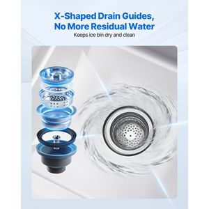 Secchiello per Ghiaccio Commerciale in Acciaio Inox, Capacità Massima 100,7 Qt, 36 X 19 X 35 Pollici, Contenitore per Ghiaccio con Coperchio Scorrevole, Portabottiglie, Vasche per Bevande - Product Image 4