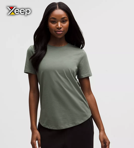เสื้อยืดออกกำลังกายผู้หญิง XEEP แบบสบายๆ น้ำหนักเบา ทรงหลวม แขนสั้น ระบายอากาศดี คอวี ปักลายตัวอักษร - Product Image 2