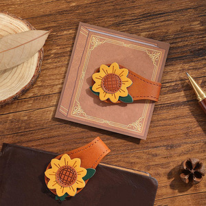 Handmade reading page marker leather maple leaf <b>bookmark</b> inspired by nature and crafted with genuine leather for sale - Product Image 2