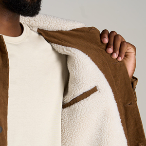 Wholesale <b>Men's</b> Corduroy Shirt <b>Jacket</b> With Faux Fur Street Style Breathable Winter Button Closure High Quality <b>Men's</b> <b>Jacket</b> - Product Image 5
