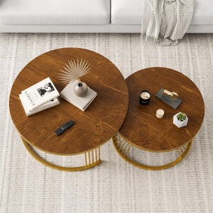 Mesa de Centro Moderna de Lujo en Madera Contrachapada con Superficie de Aspecto Mármol y Base de Listones Metálicos Dorados, Mesa de Centro Contemporánea para Sala de Estar - Product Image 4