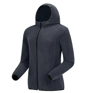 Chaqueta polar con capucha personalizada con orificios para los pulgares para hombre y mujer, en colores marrón, verde azulado, verde menta, gris, azul y rosa, ligera, con cremallera completa, abrigo cálido para exteriores. - Product Image 4