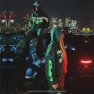 Vente chaude Survêtement streetwear d'hiver Ensemble unisexe Vêtements de sport pour femmes Sweat-shirt à capuche Deux pièces Vente en gros 100% coton Poids lourd - Product Image 6