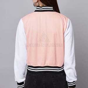 ออกแบบเองได้ตามสั่ง OEM ออกแบบเสื้อแจ็คเก็ตแขนยาวสำหรับผู้หญิง ปรับแต่งได้เต็มที่ ขายส่งเสื้อแจ็คเก็ต Letterman สำหรับผู้หญิง ราคาถูก - Product Image 2