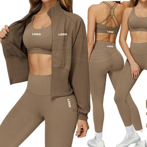 Conjunto Deportivo de 2 Piezas para Mujer, Personalizado, Sin Costuras, Cintura Alta, Ecológico, Transpirable, Leggings de Yoga, Ropa Deportiva de Invierno - Product Image 1