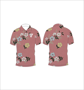 Camisa polo con estampado floral rosa para hombre, camisa informal de manga corta a la moda de verano - Product Image 6
