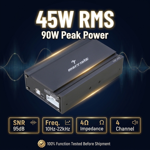 Hot Sale 4 Channel Car Audio Amplifier 45Wx4 Class AB Full Range Amp with 91dB SNR Car System