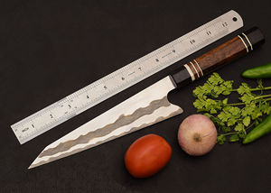 Cuchillo de Chef de Acero Damasco Hecho a Mano con Funda de Madera de Nogal Negro, Cuchillo de Camping, Servicio OEM, Calidad Económica - Product Image 6