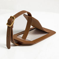 Étiquette de bagage de luxe en cuir véritable, personnalisable avec logo et nom, motif écossais, écologique, faite à la main, haut de gamme, tendance, anti-perte