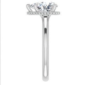 Pear Cut Moissanite <b>Ring</b> 925 Sterling <b>Silver</b> White Gold Plated <b>Solitaire</b> Engagement Wedding Promise <b>Ring</b> for Women - Product Image 2