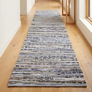 Tapis d'intérieur marocain en coton recyclé, motif losanges, 5' x 8', pour salon, style bohème, scandinave et contemporain - Product Image 6