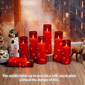 Set di 12 Candele LED Senza Fiamma con Timer, Atmosfera Romantica, Decorazione per la Casa, Candele Acriliche Stabili con Effetto Tremolante - Product Image 5