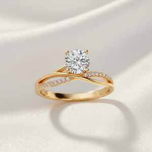 Bague de fiançailles en argent sterling 925 avec moissanite VVS de 1 carat, taille brillant, sertissage pavé, motif croisé, pour femme, idéale pour les fêtes et mariages - Product Image 5