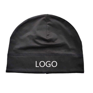 Bonnet de course en polyester et élasthanne, doublé satin, bonnet ajusté, bonnet personnalisé avec logo, bonnet de sport d'hiver élastique, bonnet personnalisé avec logo - Product Image 1