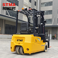 Carretillas elevadoras eléctricas STMA 2T, contrapeso de 3 ruedas de alta velocidad con capacidad de 2000kg, neumáticos de goma sólida para trabajo al aire libre