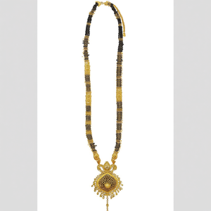 Elegante Collar de Moda con Cuentas Doradas y Negras, Estilo Mangalsutra - 11058811GL - Product Image 2