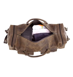Sac de voyage en cuir véritable grande capacité pour homme – Idéal pour la gym, les week-ends et les séjours d'une nuit - Product Image 5