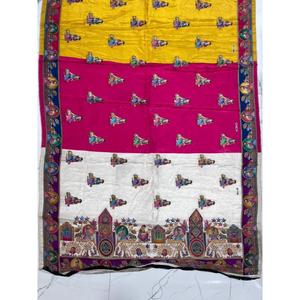 Sari de Seda Viscosa Pura Estampada de Excelente Calidad, Prenda Tradicional Elegante para Festivales y Uso Cultural a Precio de Exportación - Product Image 5